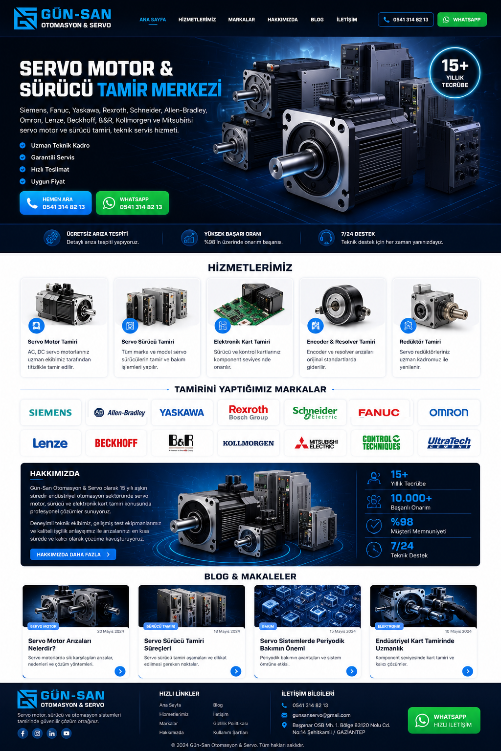 GÜN-SAN Otomasyon & Servo - servo motor ve servo sürücü tamir merkezi